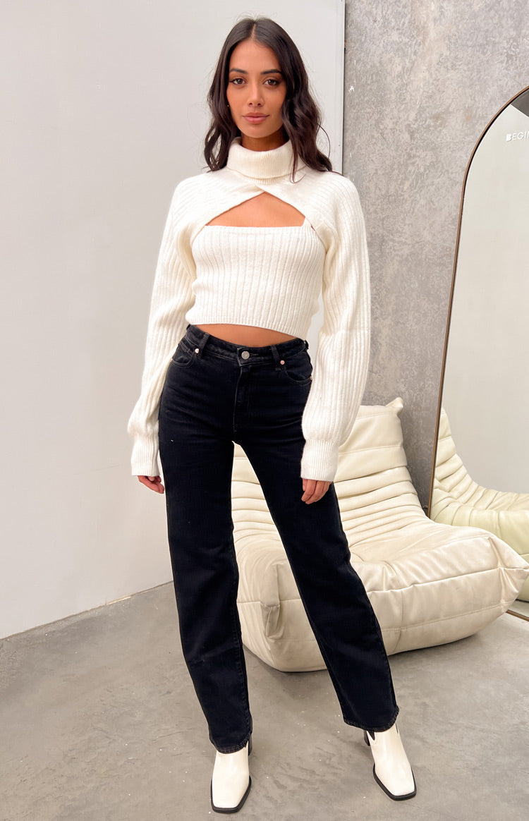 Abrand Chelsea High Straight Organic Black Jeans