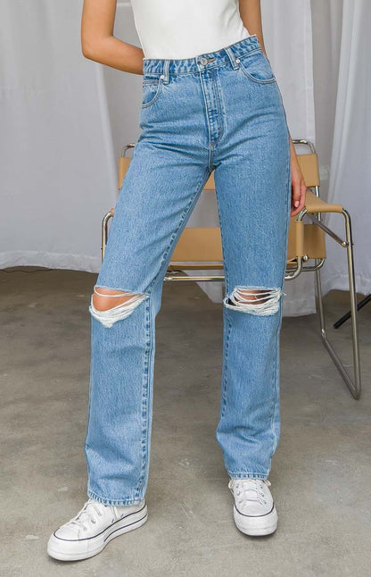 ABRAND A 94 High Straight Georgia Rip Blue Jeans