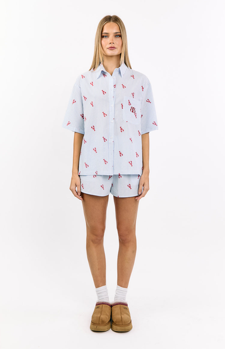 Alexea Lobster Print Pajama Shirt