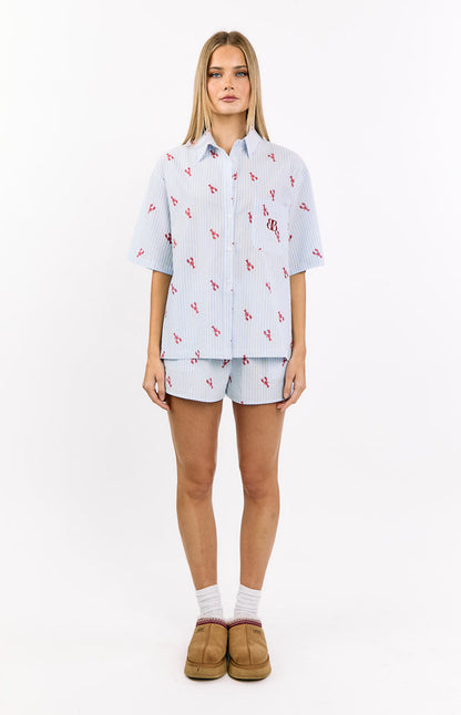 Alexea Lobster Print Pajama Shirt
