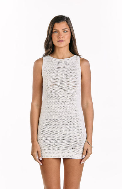Annalee Cream Crochet Mini Dress