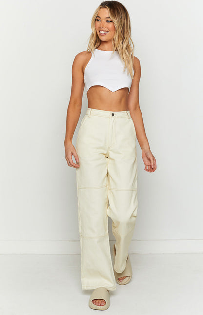 Allira Cream Carpenter Pants