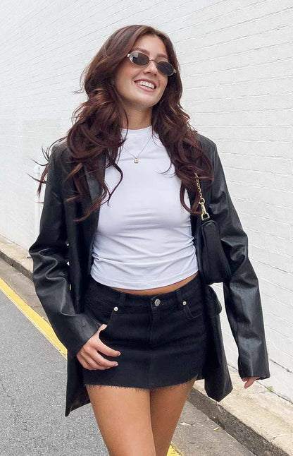 Galantis Black PU Blazer