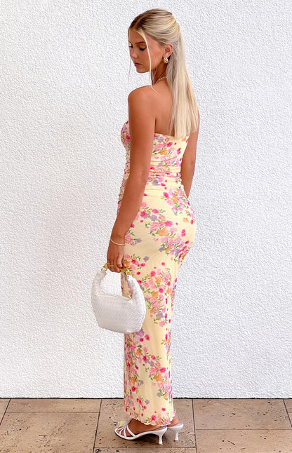 Imogen Yellow Bloom Maxi Dress