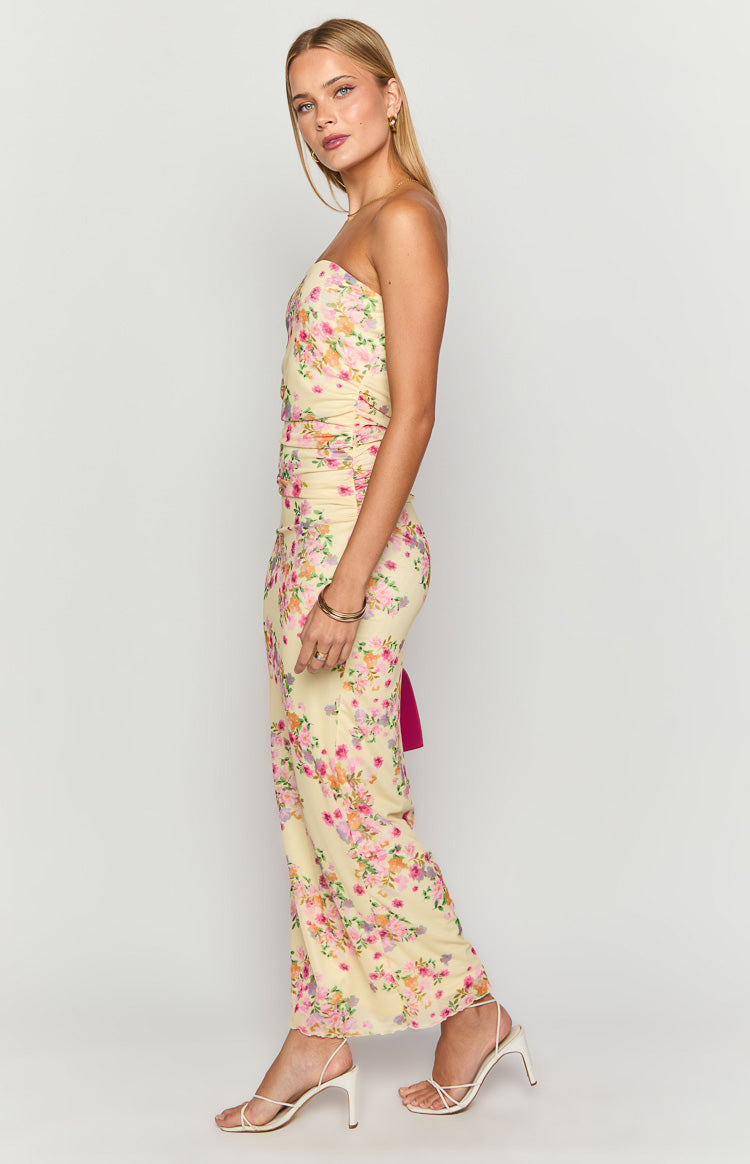 Imogen Yellow Bloom Maxi Dress
