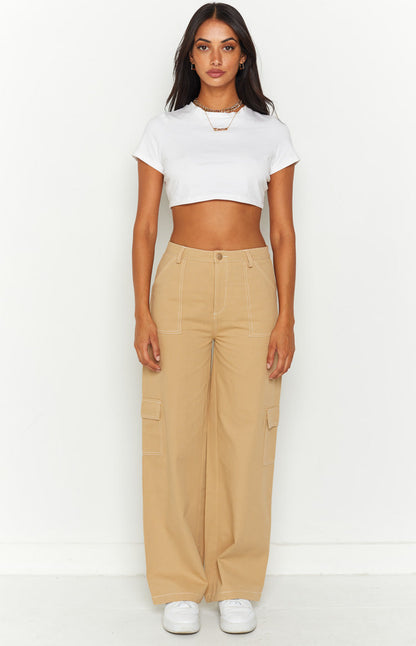 Iva Beige Cargo Pants