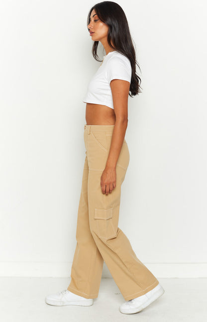 Iva Beige Cargo Pants