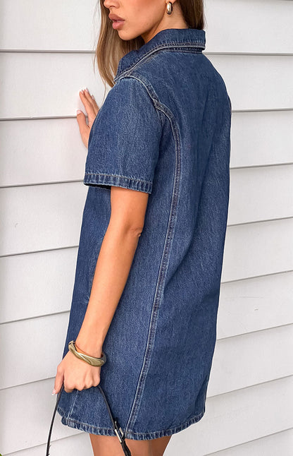 Lachie Dark Wash Denim Mini Dress