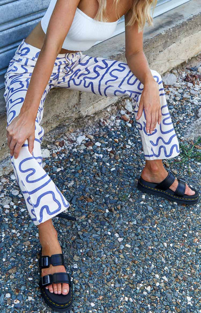 Lester Cream Printed Pants