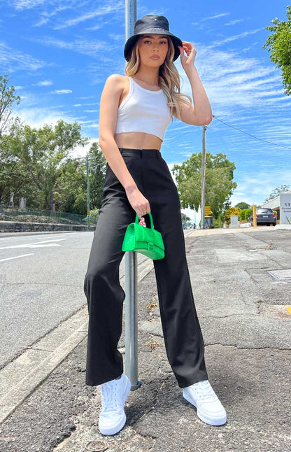 Malcolm Black Straight Leg Pants