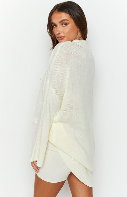 SNDYS Seeker White Knit Top